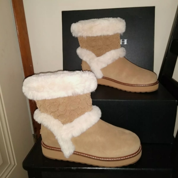 NIB Coach Izzie Signature Suede Boot 7.5 - Picture 3 of 4